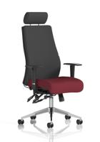 Onyx Ergo Posture Chair With Height Adjustable Arms With Headrest Bespoke Colour Seat Ginseng Chilli