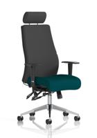 Onyx Ergo Posture Chair With Height Adjustable Arms With Headrest Bespoke Colour Seat Maringa Teal