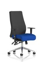 Onyx Ergo Posture Chair With Height Adjustable Arms Without Headrest Bespoke Colour Seat Stevia Blue