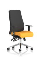 Onyx Ergo Posture Chair With Height Adjustable Arms Without Headrest Bespoke Colour Seat Senna Yellow