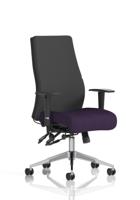 Onyx Ergo Posture Chair With Height Adjustable Arms Without Headrest Bespoke Colour Seat Tansy Purple