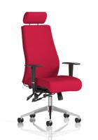 Onyx Ergo Posture Chair With Height Adjustable Arms With Headrest Bespoke Colour Back And Seat Bergamot Cherry