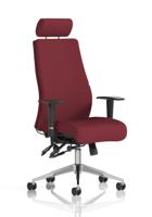 Onyx Ergo Posture Chair With Height Adjustable Arms With Headrest Bespoke Colour Back And Seat Ginseng Chilli