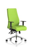 Onyx Ergo Posture Chair With Height Adjustable Arms Without Headrest Bespoke Colour Back And Seat Myrrh Green