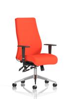 Onyx Ergo Posture Chair With Height Adjustable Arms Without Headrest Bespoke Colour Back And Seat Tabasco Orange