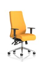 Onyx Ergo Posture Chair With Height Adjustable Arms Without Headrest Bespoke Colour Back And Seat Senna Yellow