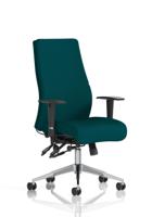 Onyx Ergo Posture Chair With Height Adjustable Arms Without Headrest Bespoke Colour Back And Seat Maringa Teal