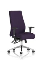 Onyx Ergo Posture Chair With Height Adjustable Arms Without Headrest Bespoke Colour Back And Seat Tansy Purple
