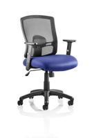 Portland Task Operator Chair Mesh Back With Height Adjustable Arms Bespoke Colour Seat Stevia Blue