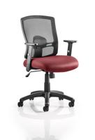 Portland Task Operator Chair Mesh Back With Height Adjustable Arms Bespoke Colour Seat Ginseng Chilli
