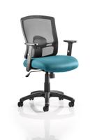Portland Task Operator Chair Mesh Back With Height Adjustable Arms Bespoke Colour Seat Maringa Teal