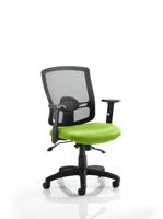 Portland II Mesh Back With Height Adjustable Arms Bespoke Colour Seat Myrrh Green