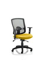 Portland II Mesh Back With Height Adjustable Arms Bespoke Colour Seat Senna Yellow