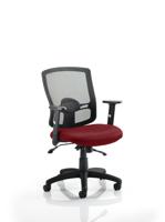 Portland II Mesh Back With Height Adjustable Arms Bespoke Colour Seat Ginseng Chilli