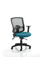 Portland II Mesh Back With Height Adjustable Arms Bespoke Colour Seat Maringa Teal