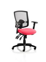Portland III Mesh Back With Height Adjustable Arms Bespoke Colour Seat Bergamot Cherry