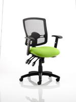 Portland III Mesh Back With Height Adjustable Arms Bespoke Colour Seat Myrrh Green