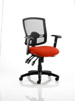 Portland III Mesh Back With Height Adjustable Arms Bespoke Colour Seat Tabasco Orange