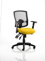 Portland III Mesh Back With Height Adjustable Arms Bespoke Colour Seat Senna Yellow