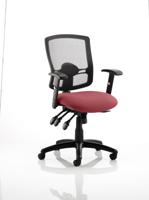 Portland III Mesh Back With Height Adjustable Arms Bespoke Colour Seat Ginseng Chilli