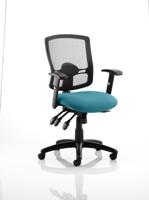 Portland III Mesh Back With Height Adjustable Arms Bespoke Colour Seat Maringa Teal