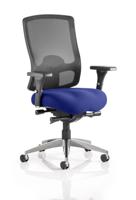 Regent High Mesh Back Ergonomic Task Operator Office Chair With Height Adjustable Arms Bespoke Colour Seat Stevia Blue