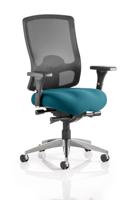 Regent High Mesh Back Ergonomic Task Operator Office Chair With Height Adjustable Arms Bespoke Colour Seat Maringa Teal