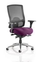 Regent High Mesh Back Ergonomic Task Operator Office Chair With Height Adjustable Arms Bespoke Colour Seat Tansy Purple