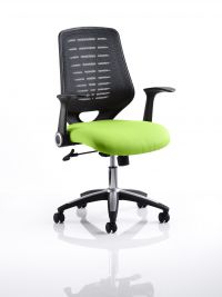 Relay Task Operator Chair Bespoke Colour Black Back Lime