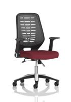 Relay Task Operator Chair Silver Back With Folding Arms Bespoke Colour Ginseng Chilli