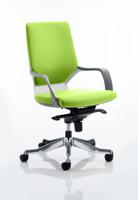 Xenon Executive White Shell Medium Back Bespoke Colour Back And Seat Myrrh Green
