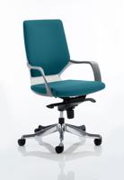 Xenon Executive White Shell Medium Back Bespoke Colour Back And Seat Maringa Teal