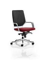 Xenon Executive White Shell Medium Back Bespoke Colour Seat Ginseng Chilli