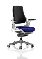 Zure White Shell Black Fabric Back Bespoke Colour Seat Stevia Blue