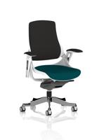 Zure White Shell Black Fabric Back Bespoke Colour Seat Maringa Teal