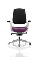 Zure White Shell Black Fabric Back Bespoke Colour Seat Tansy Purple