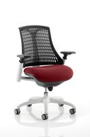 Flex Task Operator Chair White Frame Black Back Bespoke Colour Seat Ginseng Chilli