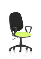 Eclipse Plus I Lever Task Operator Chair With Loop Arms Bespoke Colour Seat Myrrh Green