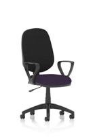 Eclipse Plus I Lever Task Operator Chair With Loop Arms Bespoke Colour Seat Tansy Purple