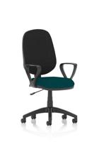 Eclipse Plus I Lever Task Operator Chair With Loop Arms Bespoke Colour Seat Maringa Teal