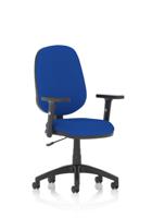Eclipse Plus I Lever Task Operator Chair With Height Adjustable Arms Bespoke Colour Back And Seat Stevia Blue