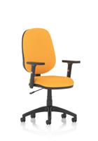 Eclipse Plus I Lever Task Operator Chair With Height Adjustable Arms Bespoke Colour Back And Seat Senna Yellow
