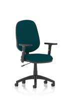 Eclipse Plus I Lever Task Operator Chair With Height Adjustable Arms Bespoke Colour Back And Seat Maringa Teal