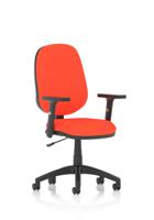 Eclipse Plus I Lever Task Operator Chair With Height Adjustable Arms Bespoke Colour Back And Seat Tabasco Orange