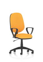 Eclipse Plus I Lever Task Operator Chair With Loop Arms Bespoke Colour Back And Seat Senna Yellow
