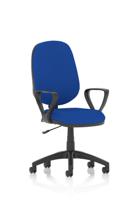 Eclipse Plus I Lever Task Operator Chair With Loop Arms Bespoke Colour Back And Seat Stevia Blue
