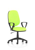 Eclipse Plus I Lever Task Operator Chair With Loop Arms Bespoke Colour Back And Seat Myrrh Green