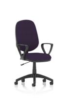 Eclipse Plus I Lever Task Operator Chair With Loop Arms Bespoke Colour Back And Seat Tansy Purple