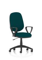 Eclipse Plus I Lever Task Operator Chair With Loop Arms Bespoke Colour Back And Seat Maringa Teal