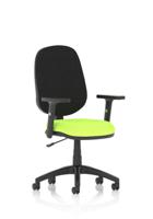 Eclipse Plus I Lever Task Operator Chair With Height Adjustable Arms Bespoke Colour Seat Myrrh Green